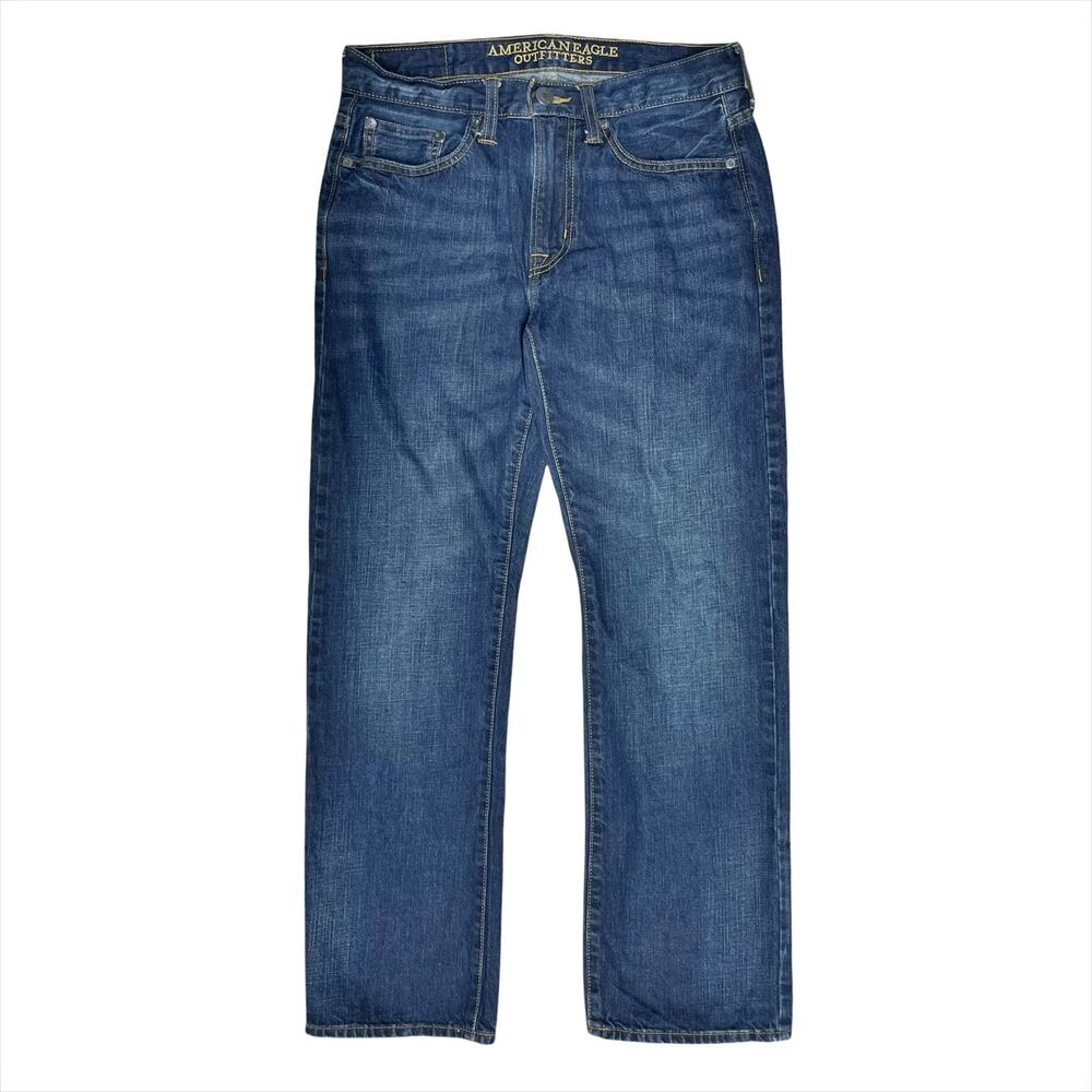 AMERICAN EAGLE Original Straight Rigid Cotton Denim Dark Wash Jeans Size 29x30